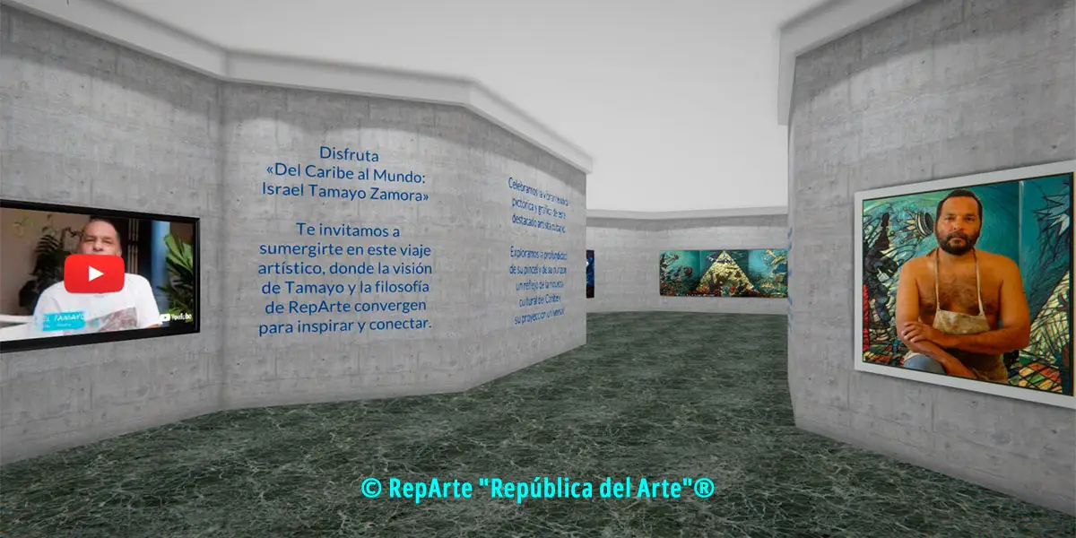 Expo virtual Israel Tamayo Imagen vista de la entrada a la exposición de Israel Tamayo Zamora en galería RepArte virtual de la Colección RepArte Arte Cubano del Fondo "República del Arte"®.