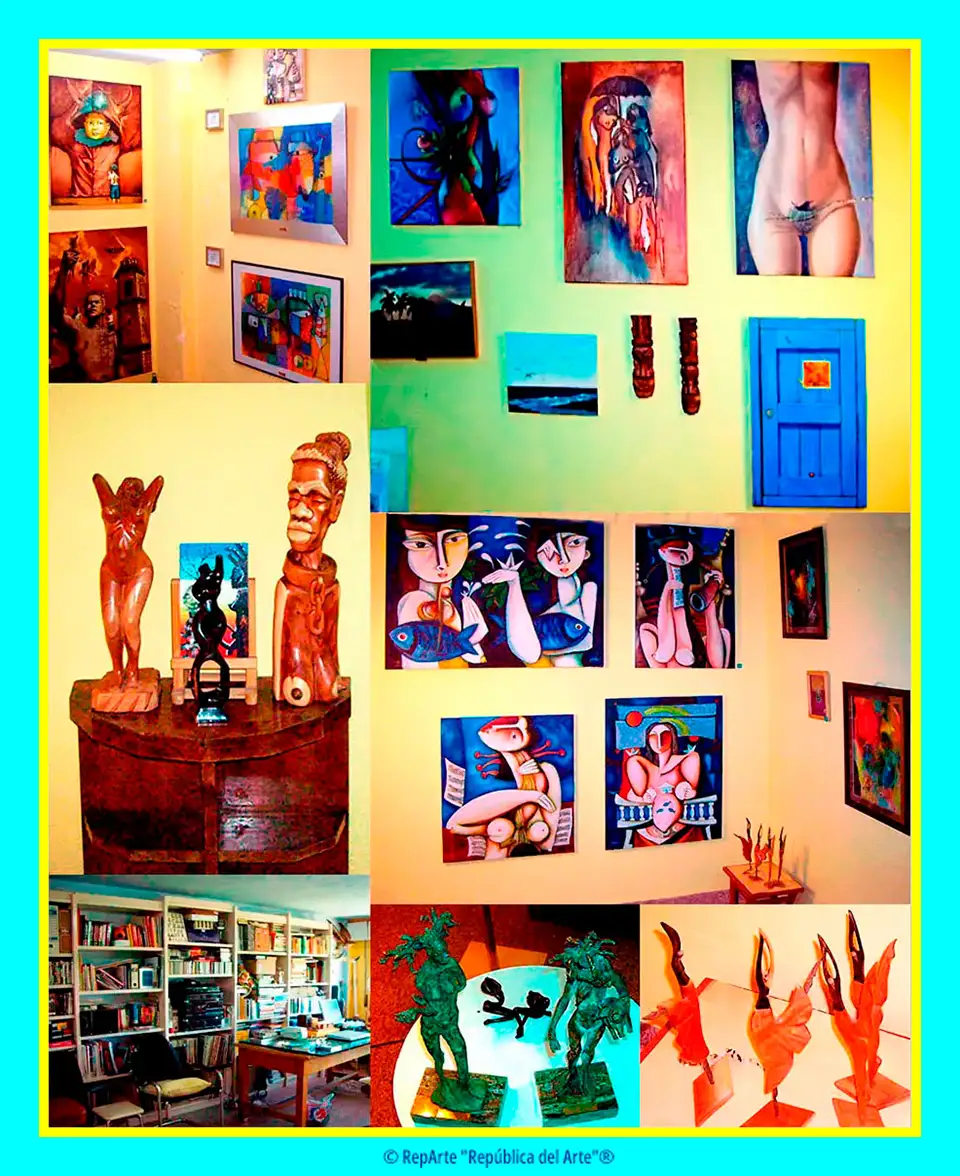 Manifiesto Collages de imágenes de la Galería de arte RepArte primera exposición en mayo 2007 con obras de la Colección RepArte Arte Cubano del Fondo "República del Arte"®.