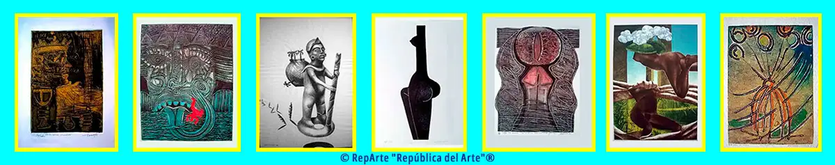 Collage de grabados del Taller Cultural "Luis Díaz Oduardo" de Santiago de Cuba, Colección RepArte Arte Cubano del Fondo "República del Arte"®.