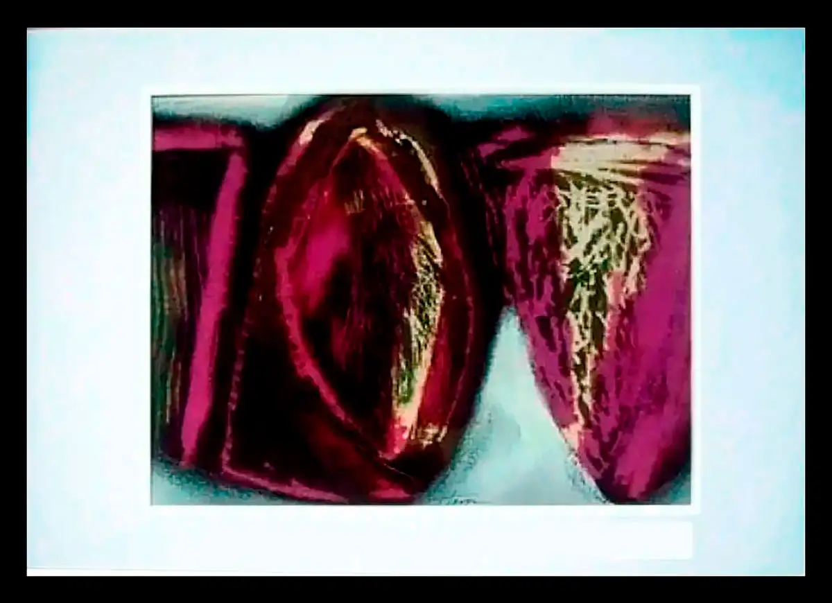 Imagen pintura abstracta geométrica 'Nº 18 S/T' de Miguel Mastrapa Cruz. Técnica mixta sobre lienzo, medidas: 29 x 38 cm., de la Colección RepArte Arte Cubano del Fondo "República del Arte"®.