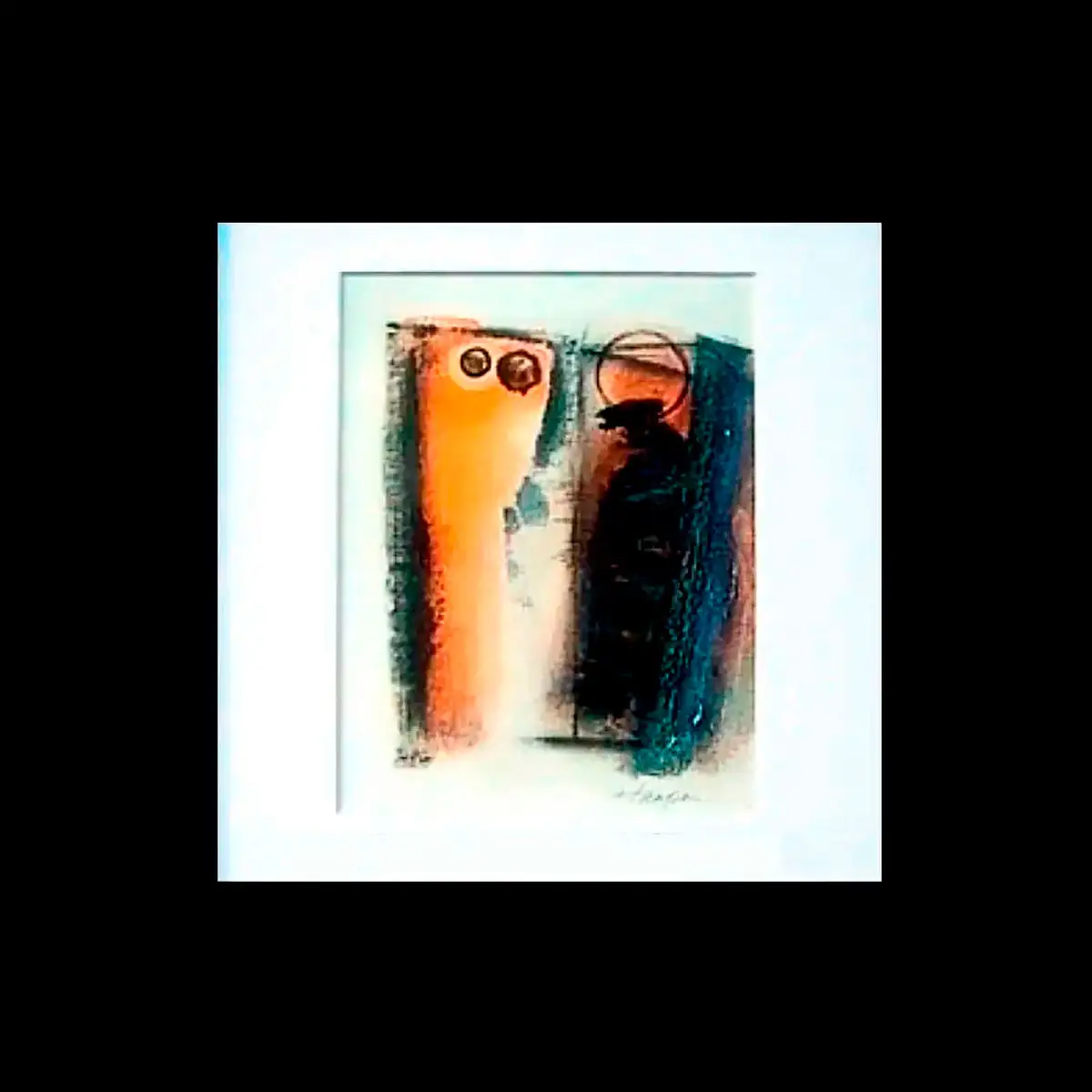 Imagen pintura abstracta geométrica 'Nº 9 S/T' de Miguel Mastrapa Cruz. Técnica mixta sobre lienzo, medidas: 14 x 18 cm., de la Colección RepArte Arte Cubano del Fondo "República del Arte"®.