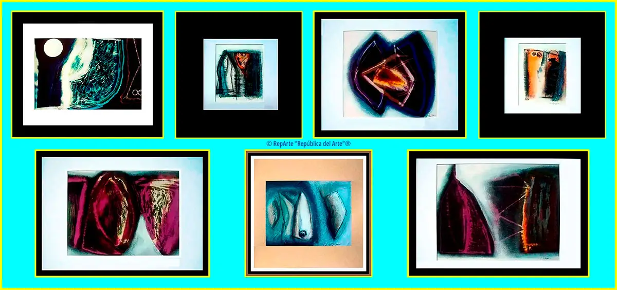 Obras de Miguel Mastrapa Cruz Imagen de las pinturas abstractas de Miguel Mastrapa Cruz en Colección Reparte Arte Cubano del Fondo "República del Arte"®.