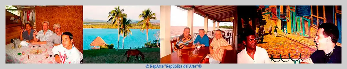 Manifiesto Collage de imágenes de viajes por la isla de Cuba, formando la Colección RepArte Arte Cubano del Fondo "República del Arte"®.