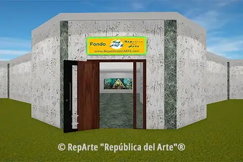 Imagen de la entrada desde el exterior a la galería de arte RepArte virtual